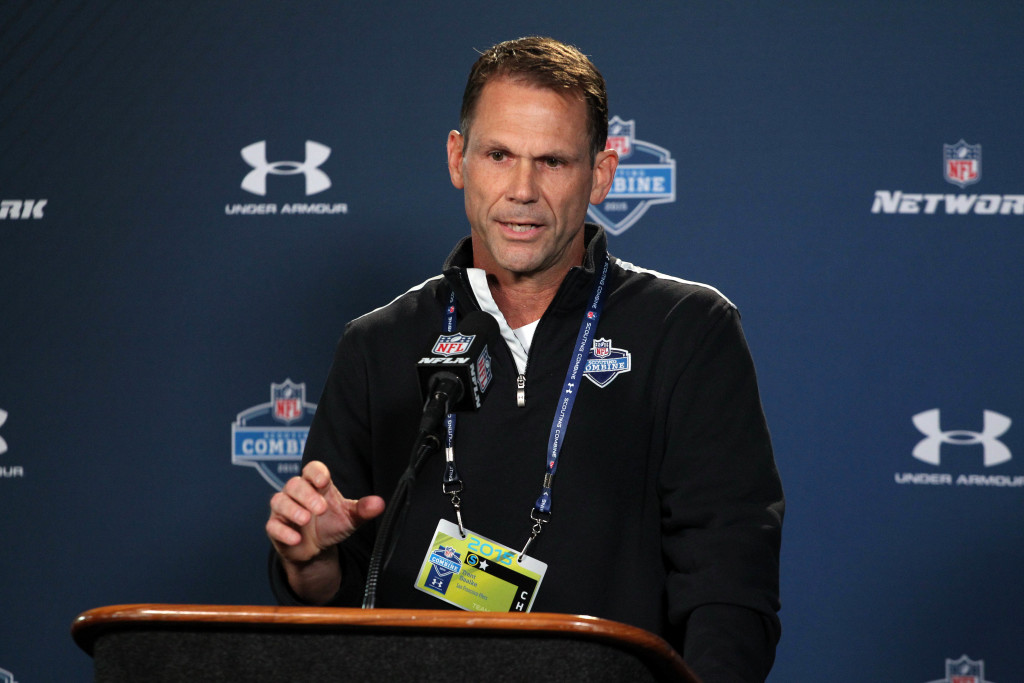 Jacksonville Jaguars general manager Trent Baalke speaks during a