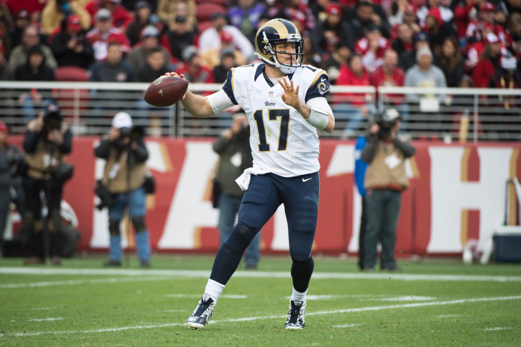 NFL on ESPN X:ssä: Case Keenum in the Rams gold color rush unis