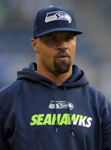 Sep 3, 2015; Seattle, WA, USA; Seattle Seahawks defensive coordinator Kris Richard reacts on the sidelines against the Oakland Raiders at CenturyLink Field. Mandatory Credit: Kirby Lee-USA TODAY Sports