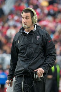 November 8, 2015; Santa Clara, CA, USA; Atlanta Falcons quarterbacks coach Matt LaFleur during the fourth quarter against the San Francisco 49ers at Levi's Stadium. The 49ers defeated the Falcons 17-16. Mandatory Credit: Kyle Terada-USA TODAY Sports