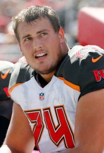 Oct 30, 2016; Tampa, FL, USA; Tampa Bay Buccaneers offensive guard Ali Marpet (74) during the second quarter at Raymond James Stadium. Mandatory Credit: Kim Klement-USA TODAY Sports