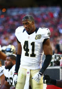 Dec 18, 2016; Glendale, AZ, USA; New Orleans Saints safety Roman Harper (41) against the Arizona Cardinals at University of Phoenix Stadium. The Saints defeated the Cardinals 48-41. Mandatory Credit: Mark J. Rebilas-USA TODAY Sports