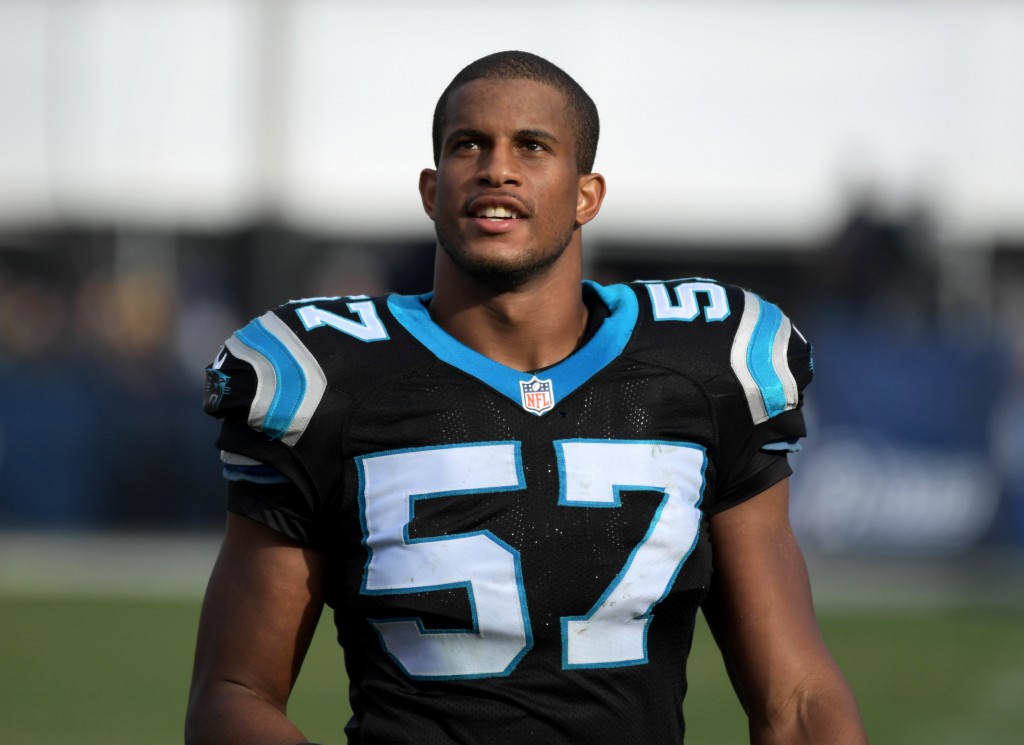 27 November 2016: Carolina Panthers linebacker Jeremy Cash during