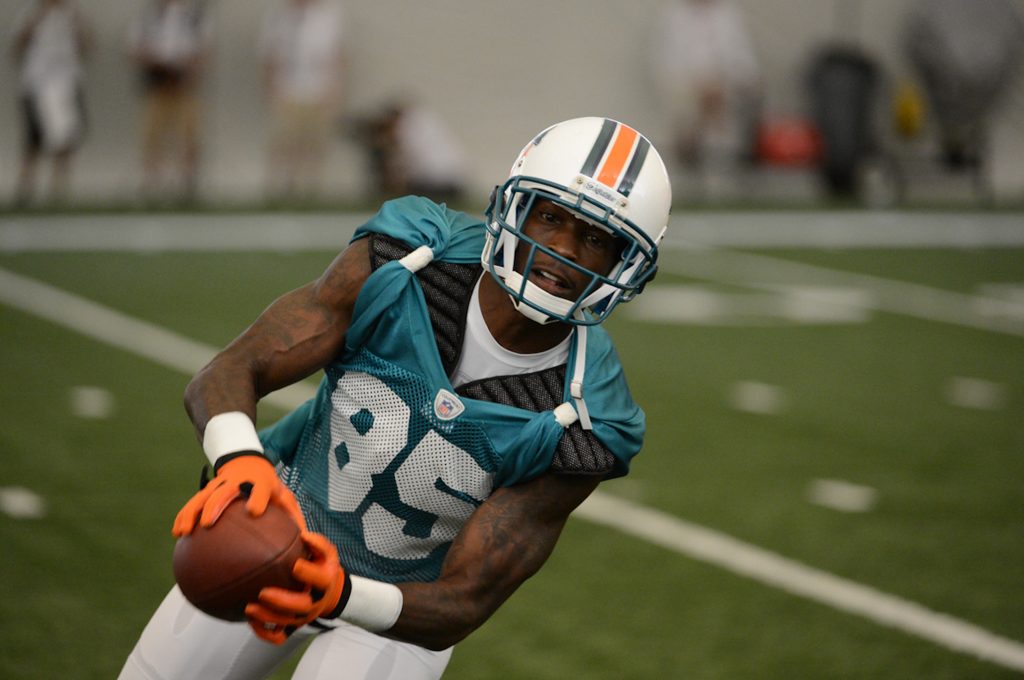 Ex-Miami Dolphin Chad Johnson visits Thursday practice